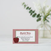 Red Checkerboard et le carte de visite de l'enseig (Debout devant)