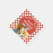 Red Checkered Alice in ONEDERLAND 1st Birthday Servet (Hoek)