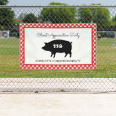 Red Checkered Client Appreciation BBQ Party Spandoek (Insitu)