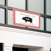 Red Checkered Client Appreciation BBQ Party Spandoek (Buitenkant Gebouw)