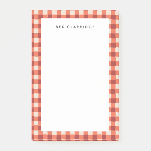Red Checkered gepersonaliseerd Post-it® Notes (Voorkant)