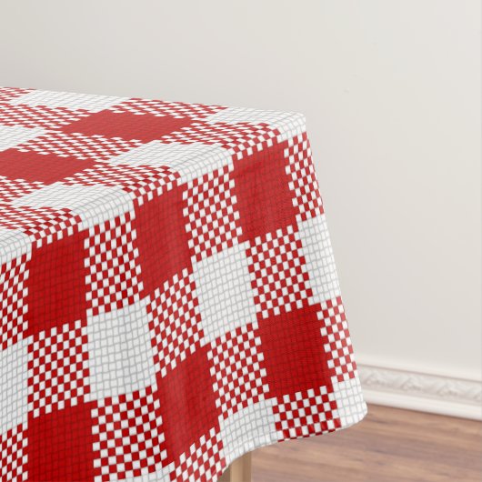 Red Checkered Gingham Tablecloth Tafelkleed (Voorbeeld)