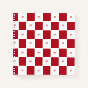Red Checkered Love Notitieboek