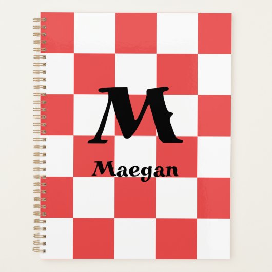Red Checkered Pattern Background Planner (Devant)
