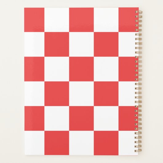 Red Checkered Pattern Background Planner (Dos)
