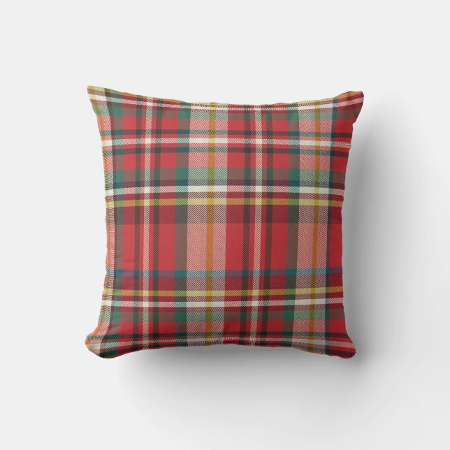 Red Checkered Pset Rustic Grandma Holiday Kussen (Voorkant)