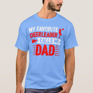 Red Cheer Dad Family Father Cheerleader Squad boy  T-shirt