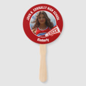 Red Cheerleader Photo High School Spirit Handwaaier (Achterkant)