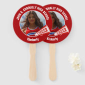 Red Cheerleader Photo High School Spirit Handwaaier (Voorkant en achterkant)