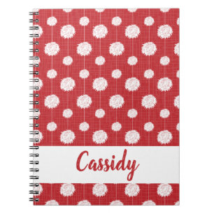 Red Cheerleader Pom Pom Pattern Notitieboek
