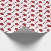 Red Cheerleader Pom Poms & Hearts Pattern Cadeaupapier (Hoek)