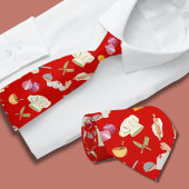 Red Chef Theme Pattern Stropdas