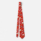 Red Chef Theme Pattern Stropdas (Achterkant)