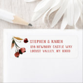 Red Cherries Elegant Return Address Label (Insitu)
