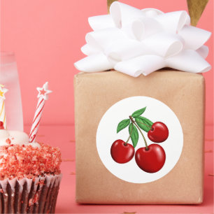 Red Cherries Fruit Fun Ronde Sticker