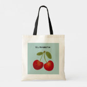 Red Cherries Fruit Personalize Name Tote Bag (Achterkant)