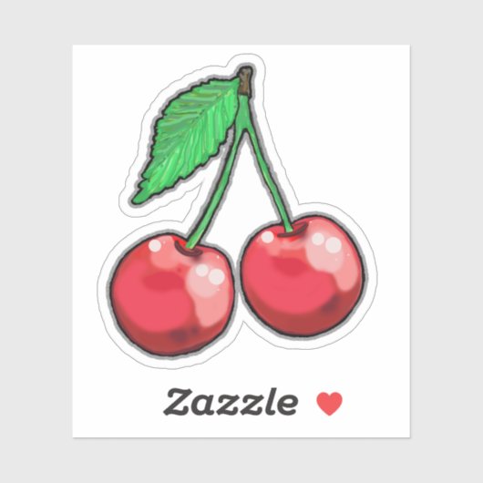 Red Cherries Fun Sticker (Vel)
