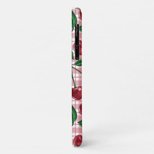 Red cherries on pink gingham Case-Mate iPhone case (Achterkant/links)
