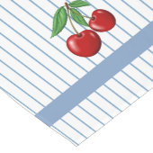 Red Cherries op Blue Stripes Graphic Pattern Lange Tafelloper (Hoek)
