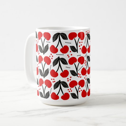 Red Cherries Pattern Mok (Voorkant links)