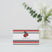 Red Cherries Retro Fruity, gepersonaliseerd Visitekaartje (Staand voorkant)