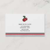 Red Cherries Retro Fruity, gepersonaliseerd Visitekaartje (Achterkant)