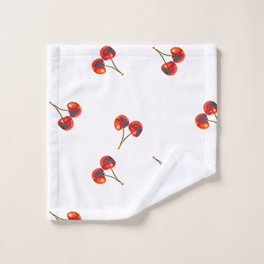 Red Cherry Bad Handdoek (Wasdoekje)