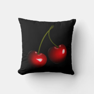 Red Cherry Black Sierkussen of kies uw kleur