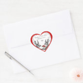 Red Cherry Blossom  Birds Wedding Stickers (Envelop)