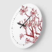 Red Cherry Blossom Custom Wall klok (Hoek)