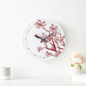 Red Cherry Blossom Custom Wall klok (Huis)