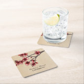 Red  Cherry Blossom Paper Onderzetters (Insitu)