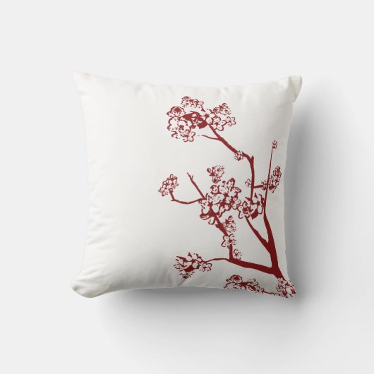 Red Cherry Blossom Pillow Kussen (Voorkant)