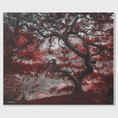 Red Cherry Blossom Tree Cadeaupapier (Vlak)