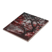 Red Cherry Blossom Tree Tegeltje (Zijkant)