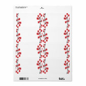 Red Cherry Blossoms Label (Full Sheet)