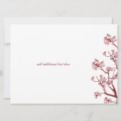 Red Cherry Blossoms Mariage Oriental Invitations (Dos)