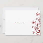 Red Cherry Blossoms Mariage Oriental Invitations (Dos)