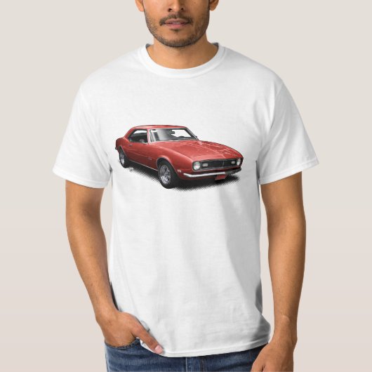 Red Cherry Bomb Camaro op White T-Shirt (Voorkant)