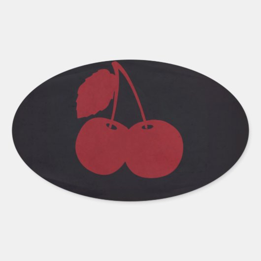 Red Cherry Brand Ovale Sticker (Voorkant)