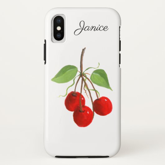Red Cherry Bunch iPhone X Hoesje (Achterkant)