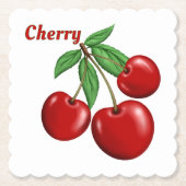 Red Cherry Cherries Design gepersonaliseerd Kartonnen Onderzetters (Voorkant)