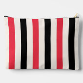 Red Cherry en Black Cabana Stripe Luxe Reizen Etui (Achterkant)