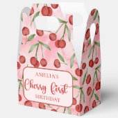 Red Cherry First Birthday Favoriete Boxen Bedankdoosjes (Open)