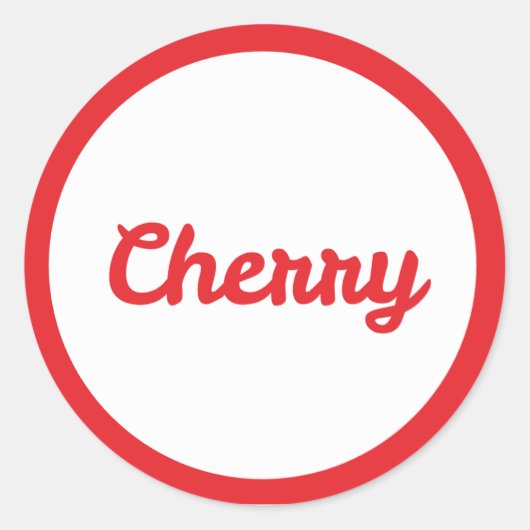 RED Cherry Flavor Round Sticker (Devant)