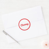 RED Cherry Flavor Round Sticker (Enveloppe)
