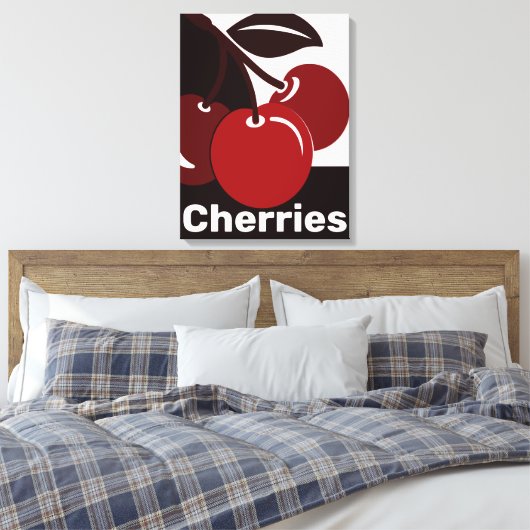 Red Cherry Fruit Kitchen Canvas Afdruk (Insitu (Slaapkamer))