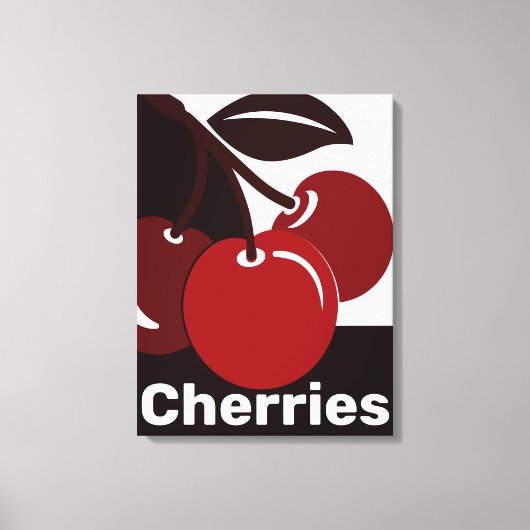 Red Cherry Fruit Kitchen Canvas Afdruk (Voorkant)