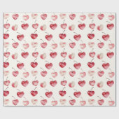 Red Cherry Hearts Valentine's Day Cadeaupapier (Vlak)