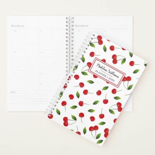 Red Cherry Pattern | Gepersonaliseerde planner (Display)